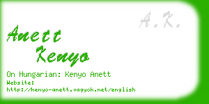 anett kenyo business card